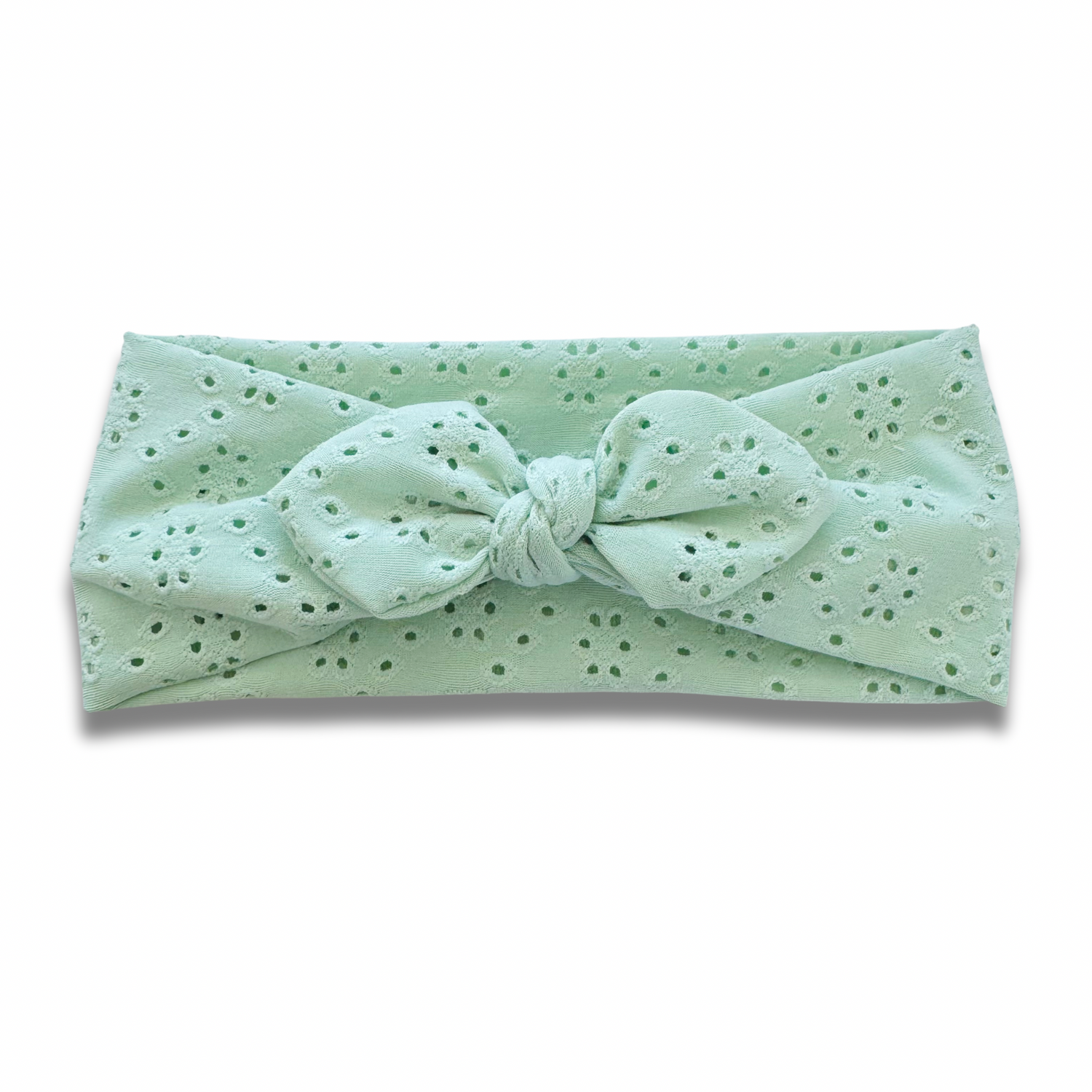 Minty Sage Eyelet Sweetheart Headband (or removable tie option) Sewing Sweethearts Sweetheart with Removable Tie