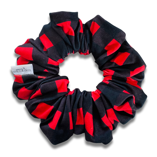 Buffalo Red Plaid Scrunchie Sewing Sweethearts