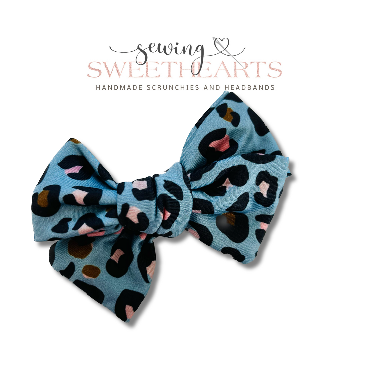 Sage Leopard Bow  Sewing Sweethearts   