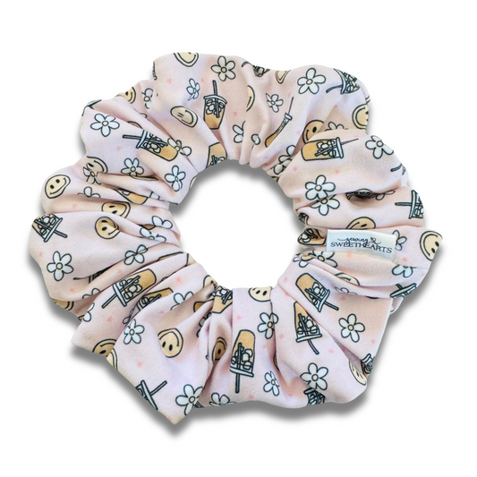 Happy Iced Coffee Scrunchie  Sewing Sweethearts   