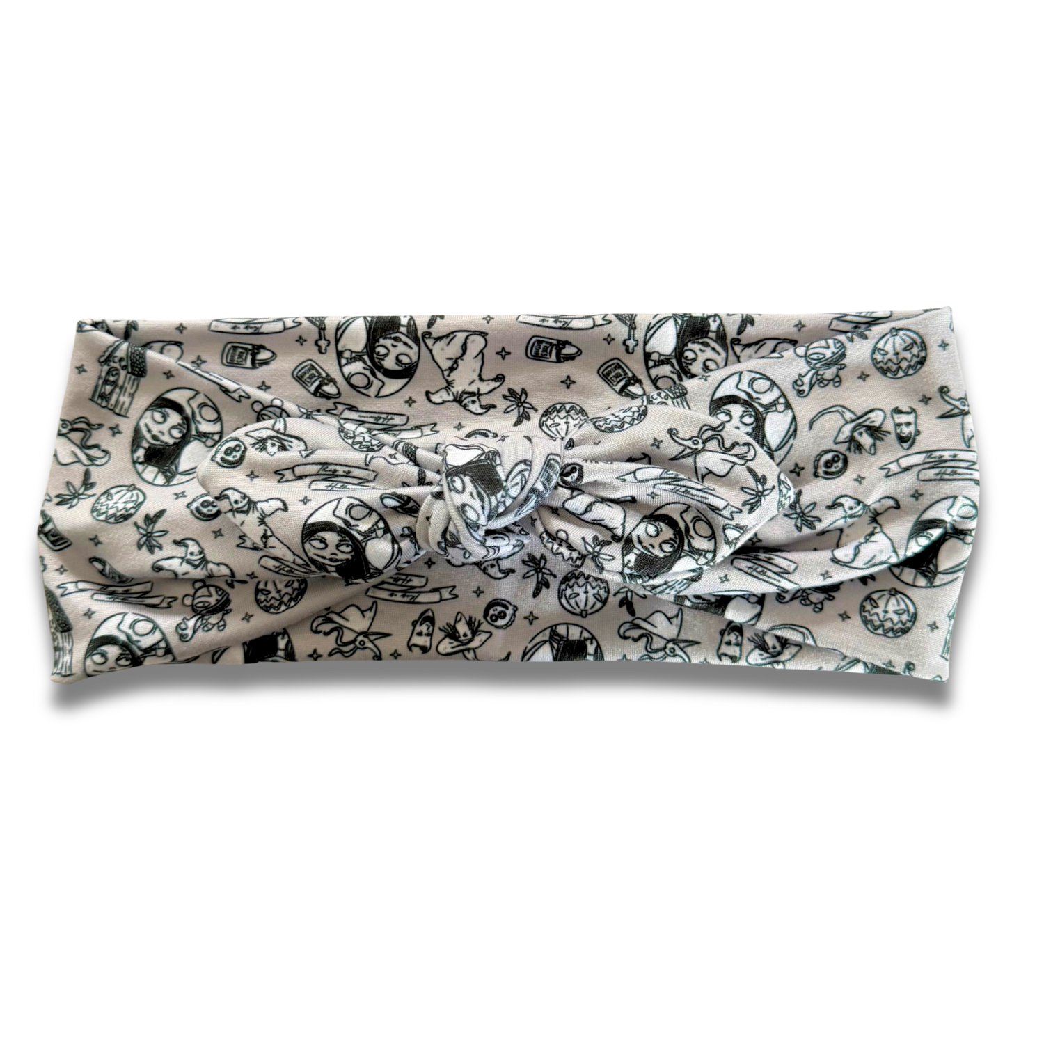 NBC on Grey Sweetheart Headband (or removable tie option) Sewing Sweethearts Sweetheart with Removable Tie