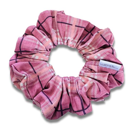 Dusty Rose Plaid Scrunchie Sewing Sweethearts