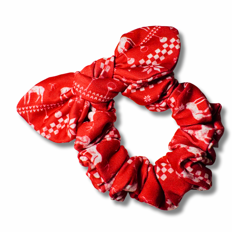 Reindeer Lodge Bow Scrunchie