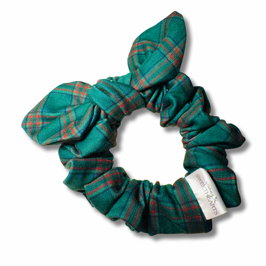 Evergreen Plaid Bow Scrunchie