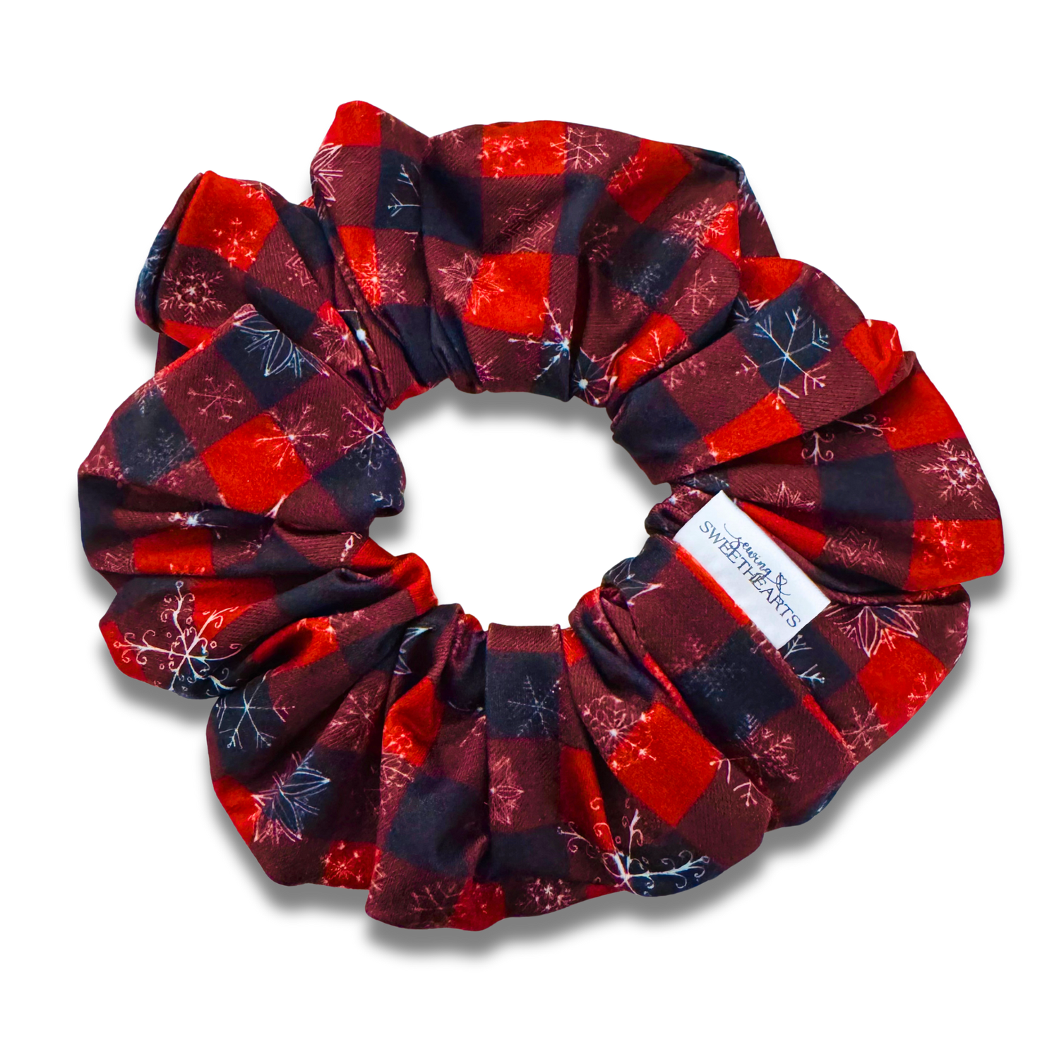 Plaid Snowflakes Scrunchie Sewing Sweethearts