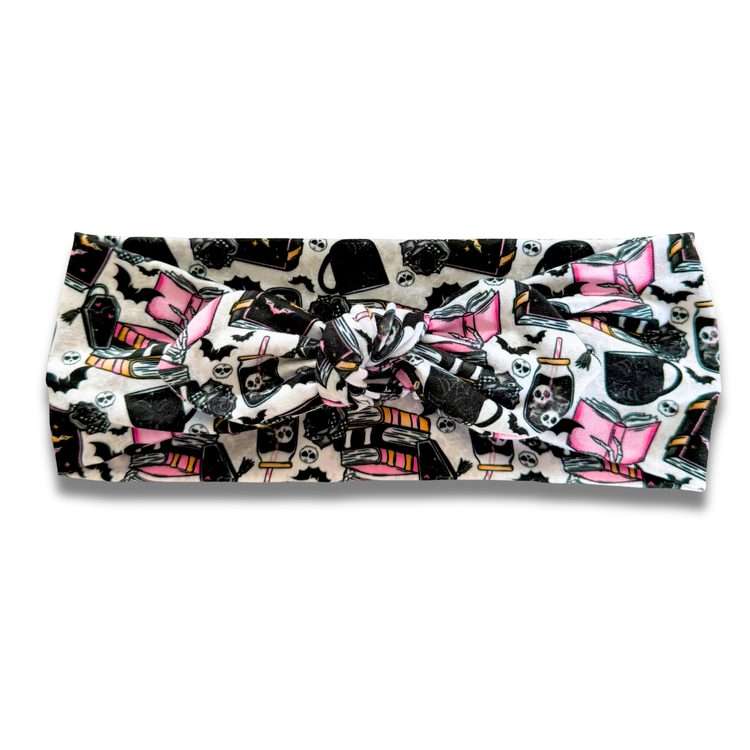 Spooky Books Sweetheart Headband (or removable tie option) Sewing Sweethearts Sweetheart with Removable Tie