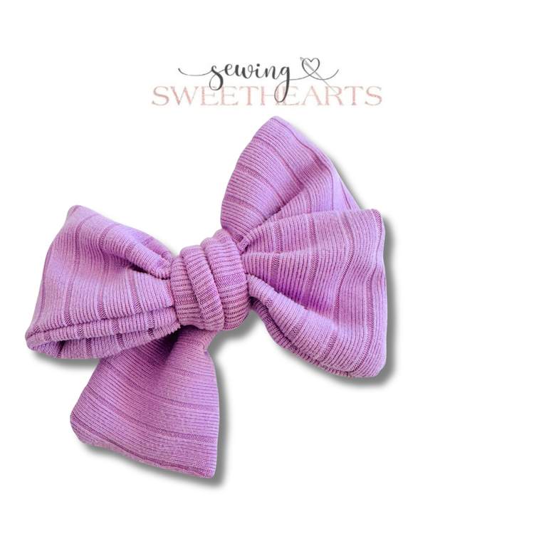 Light Purple Ribbed Bow Sewing Sweethearts