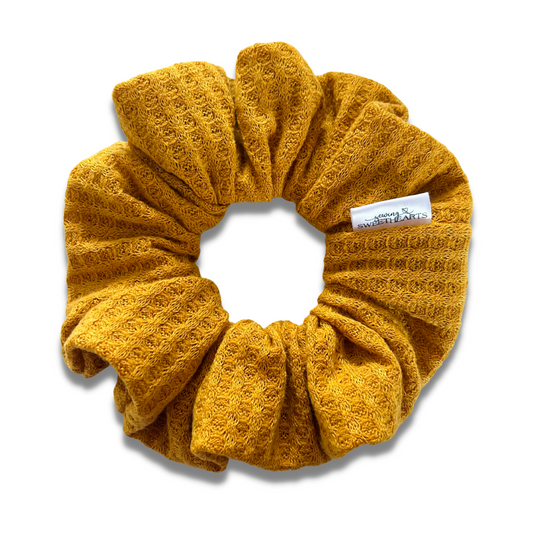 Mustard Waffle Knit Scrunchie  Sewing Sweethearts   