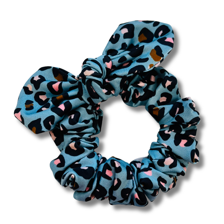 Sage Leopard Bow Scrunchie  Sewing Sweethearts   