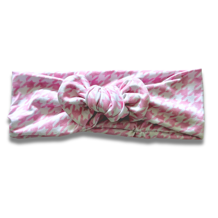 Pink Houndstooth Sweetie Headband Sewing Sweethearts