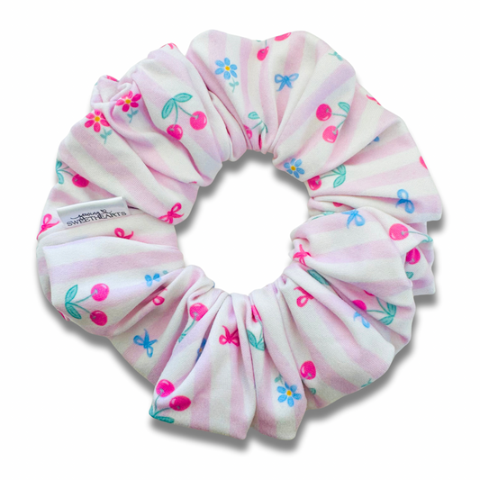 Cherry Picnic Scrunchie Sewing Sweethearts