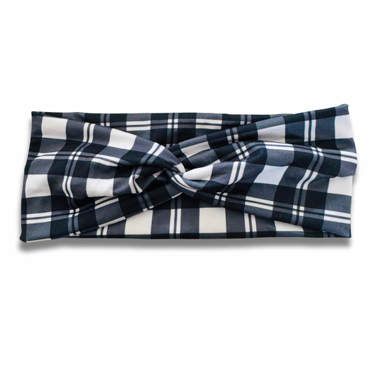 Black, White, and Cozy Sweetheart Headband (or removable tie option)