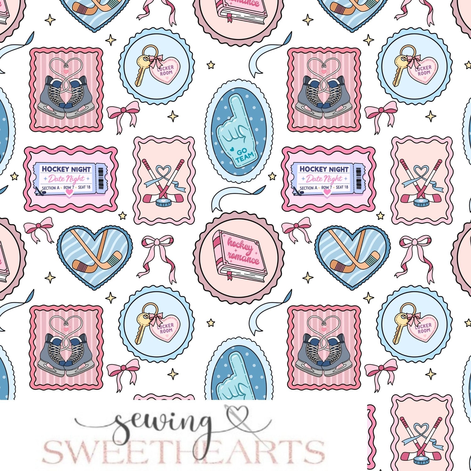 Hockey Romance Minky Blanket PREORDER (~4 weeks before shipping) Sewing Sweethearts
