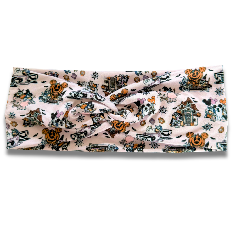 Not So Scary Blue Dog Sweetheart Headband (or removable tie option) Sewing Sweethearts Sweetheart