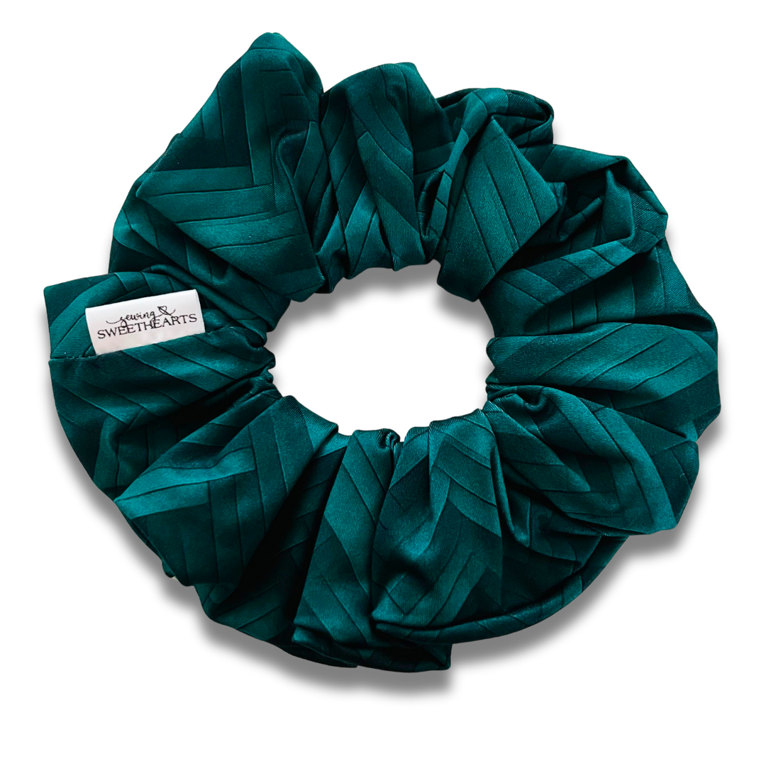 Emerald Chevron Scrunchie  Sewing Sweethearts   