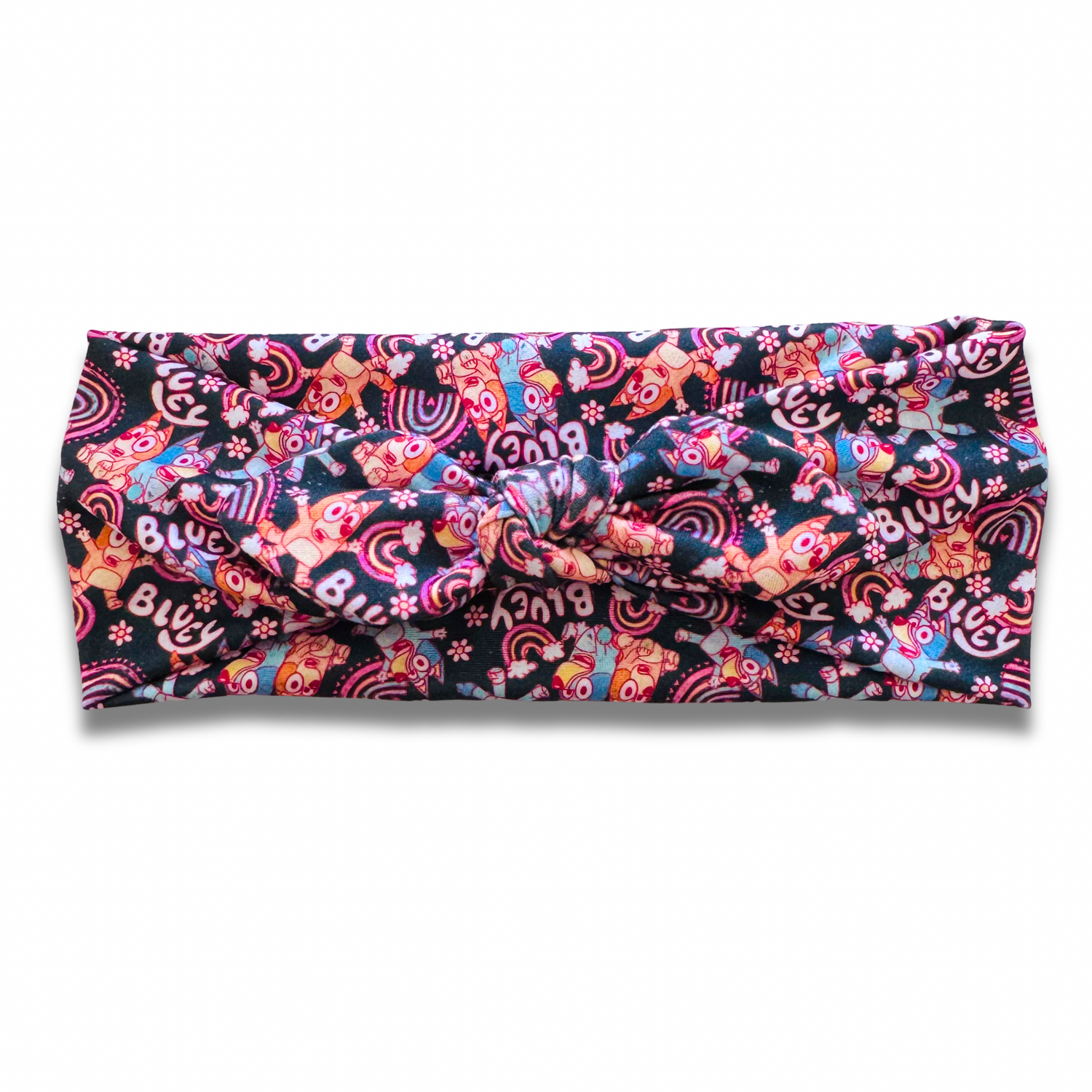 Blue Dog Rainbows Sweetheart Headband (or removable tie option) Sewing Sweethearts Sweetheart with Removable Tie