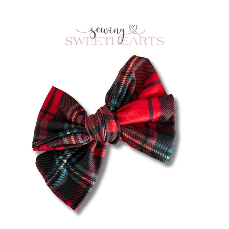 Red Christmas Plaid Bow  Sewing Sweethearts   