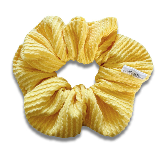 Lemon Wavy Ribbed Scrunchie Sewing Sweethearts