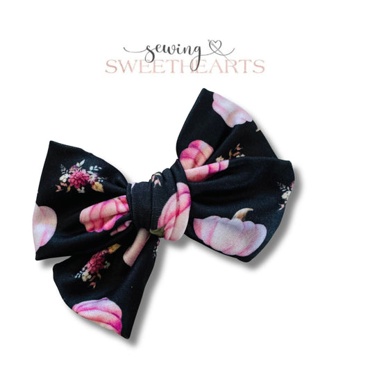Pink Pumpkins Bow  Sewing Sweethearts   