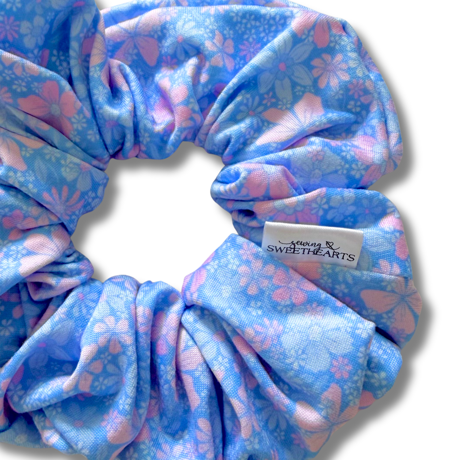 Light Blue Garden Scrunchie Sewing Sweethearts