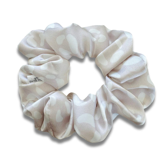 Neutral Leopard Satin Scrunchie  Sewing Sweethearts   