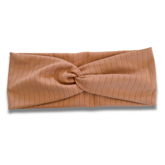 Caramel Ribbed Sweetheart Headband (or removable tie option) Sewing Sweethearts Sweetheart