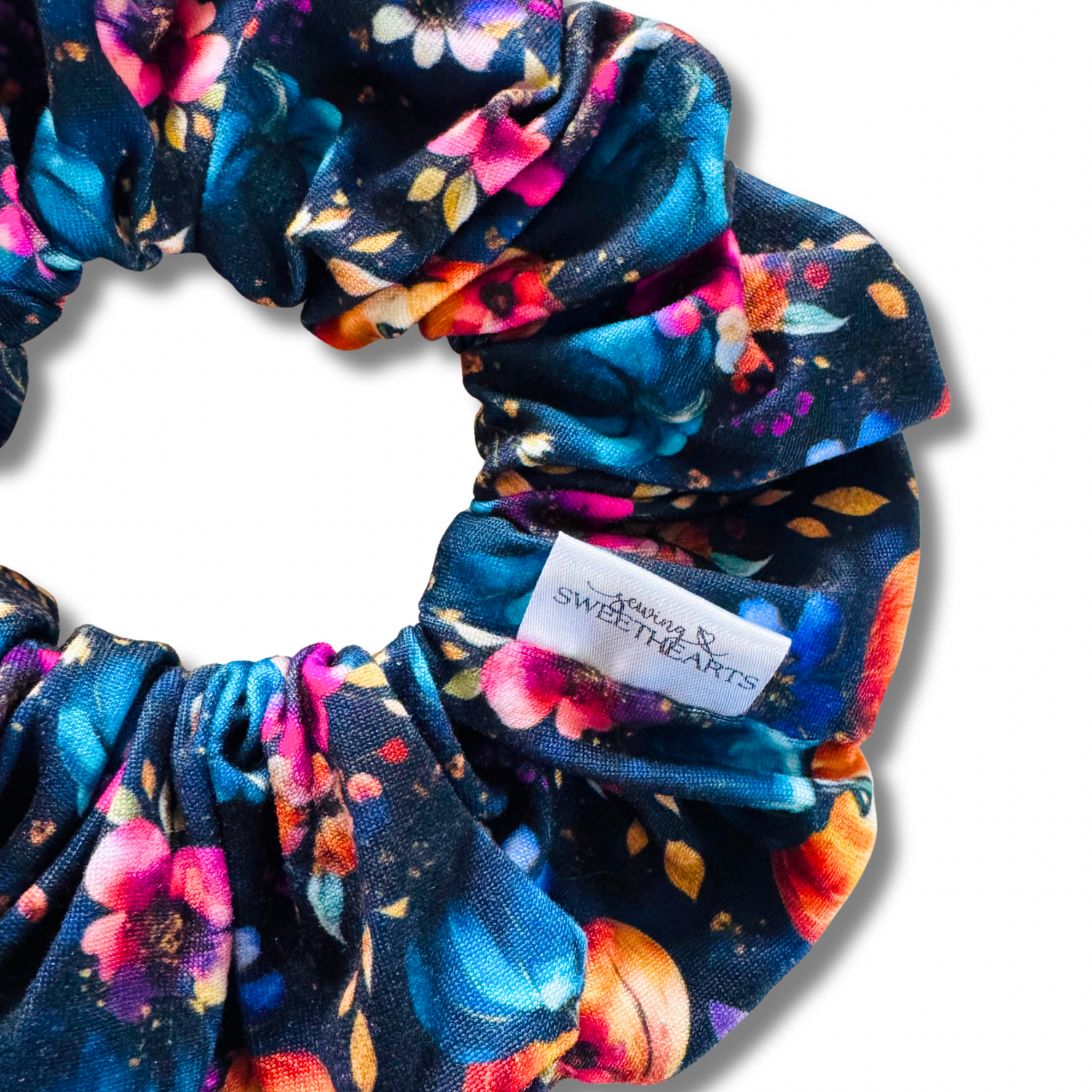 Pumpkin Night Garden Scrunchie Sewing Sweethearts