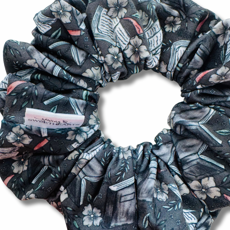 Greyscale Books Scrunchie Sewing Sweethearts