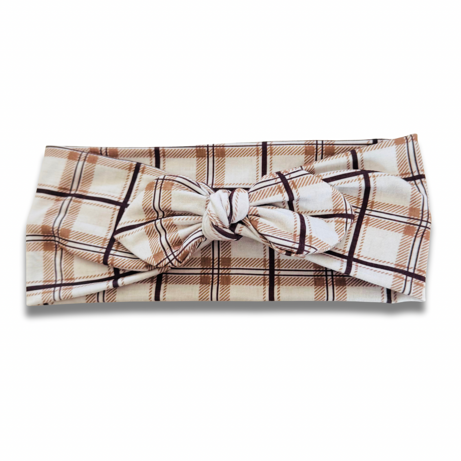 Smores Plaid Sweetheart Headband (or removable tie option) Sewing Sweethearts Sweetheart with Removable Tie