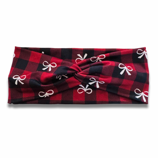 Holiday Bows Sweetheart Headband (or removable tie option)