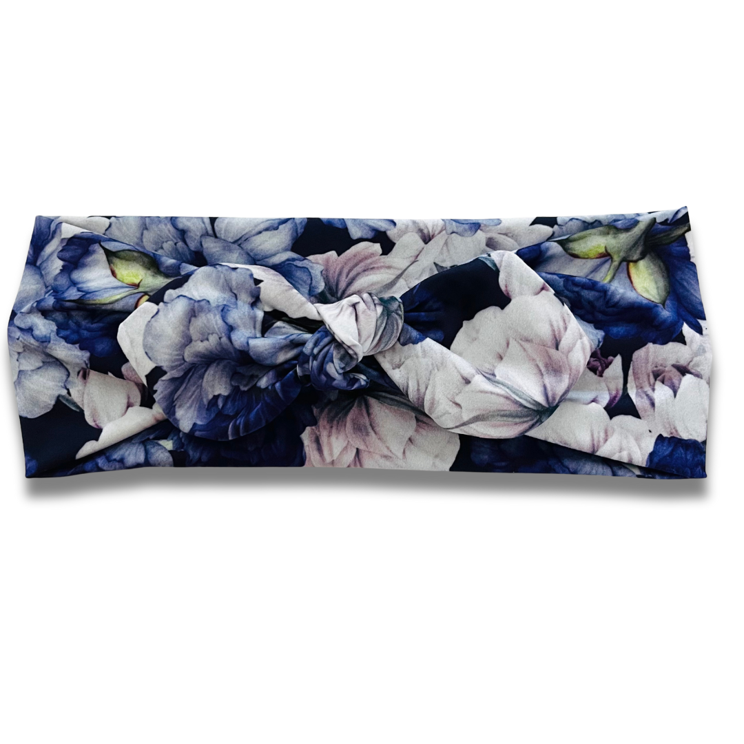 Blue Peonies Sweetheart (or removable tie option)  Sewing Sweethearts Sweetheart with removable tie  