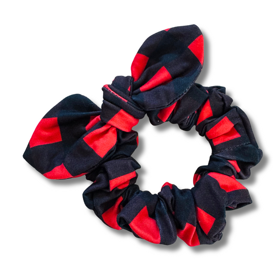 Buffalo Red Plaid Bow Scrunchie Sewing Sweethearts