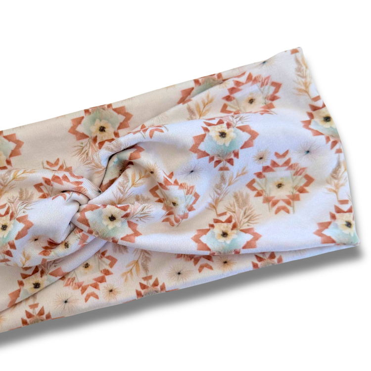 Aztec Daisies Sweetheart Headband (or removable tie option) Sewing Sweethearts