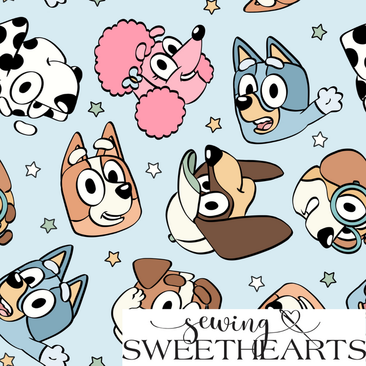 Blue Dog on Blue Minky Blanket PREORDER (~4 weeks before shipping)  Sewing Sweethearts   