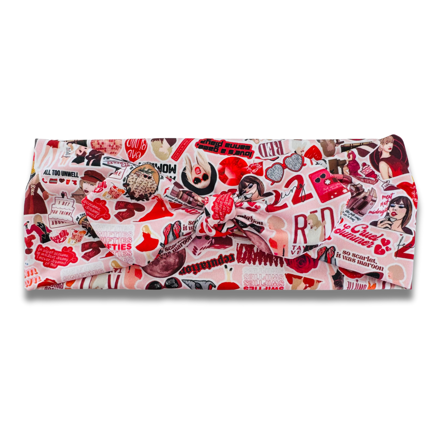 Red Tay Sweetheart Headband (or removable tie option) Sewing Sweethearts Sweetheart with Removable Tie