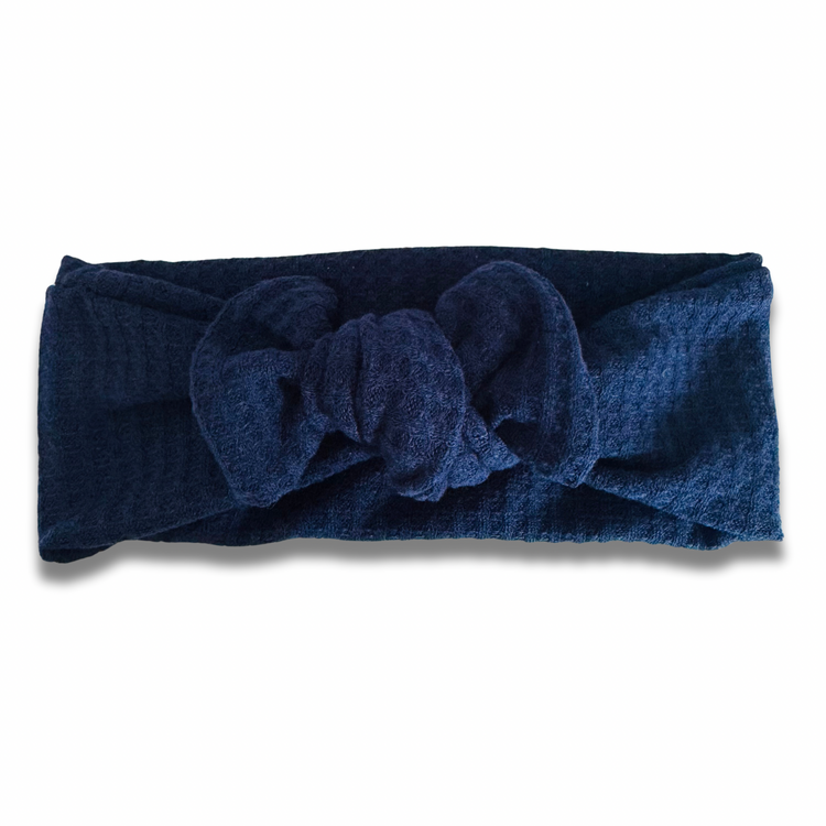 Navy Waffle Knit Sweetie Headband Sewing Sweethearts