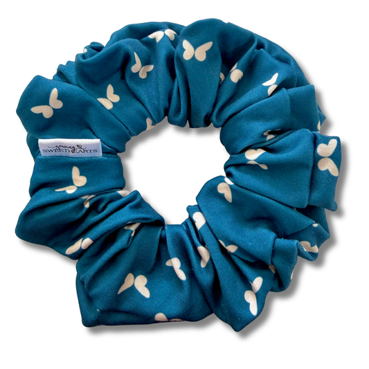 Navy Butterflies Scrunchie Sewing Sweethearts