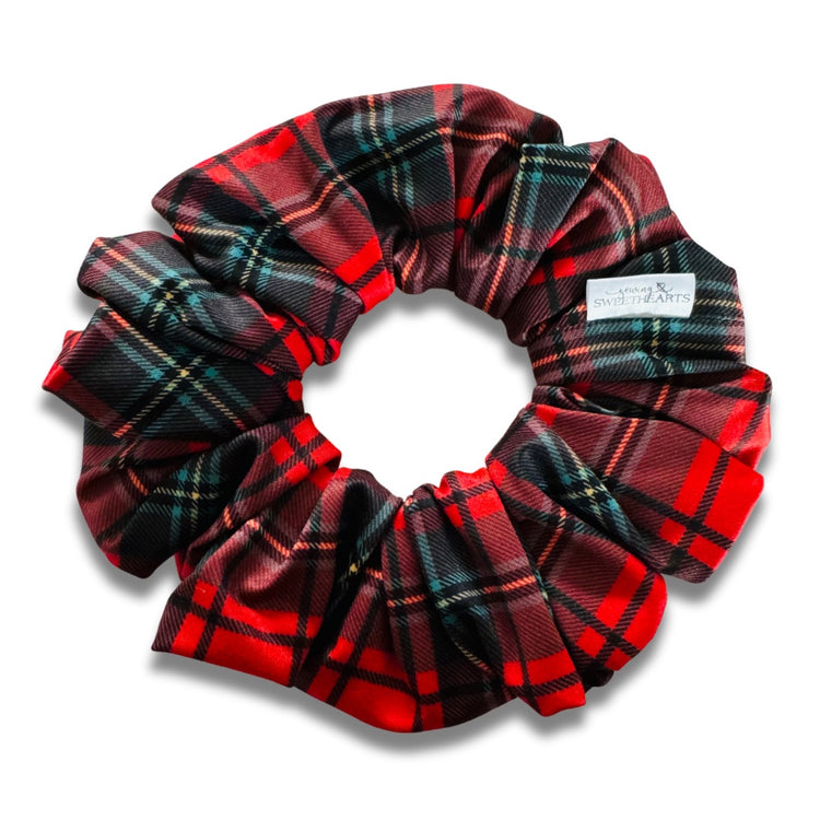 Red Christmas Plaid Scrunchie  Sewing Sweethearts   
