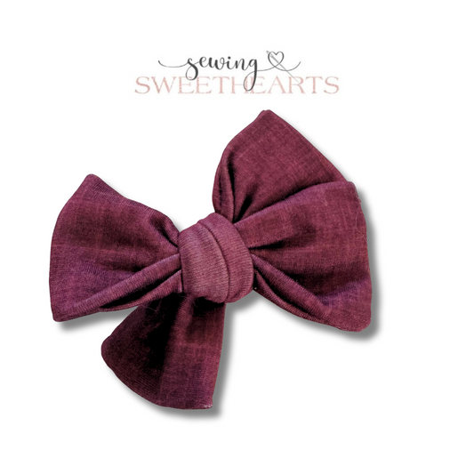 Cranberry Linen Style Bow Sewing Sweethearts