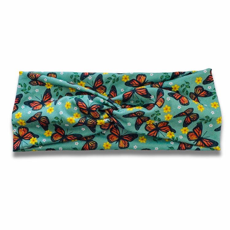 Sage Monarchs Sweetheart Headband (or removable tie option) Sewing Sweethearts Sweetheart