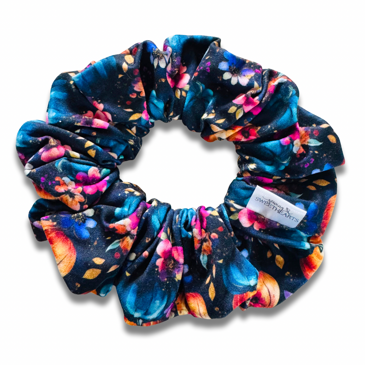 Pumpkin Night Garden Scrunchie Sewing Sweethearts