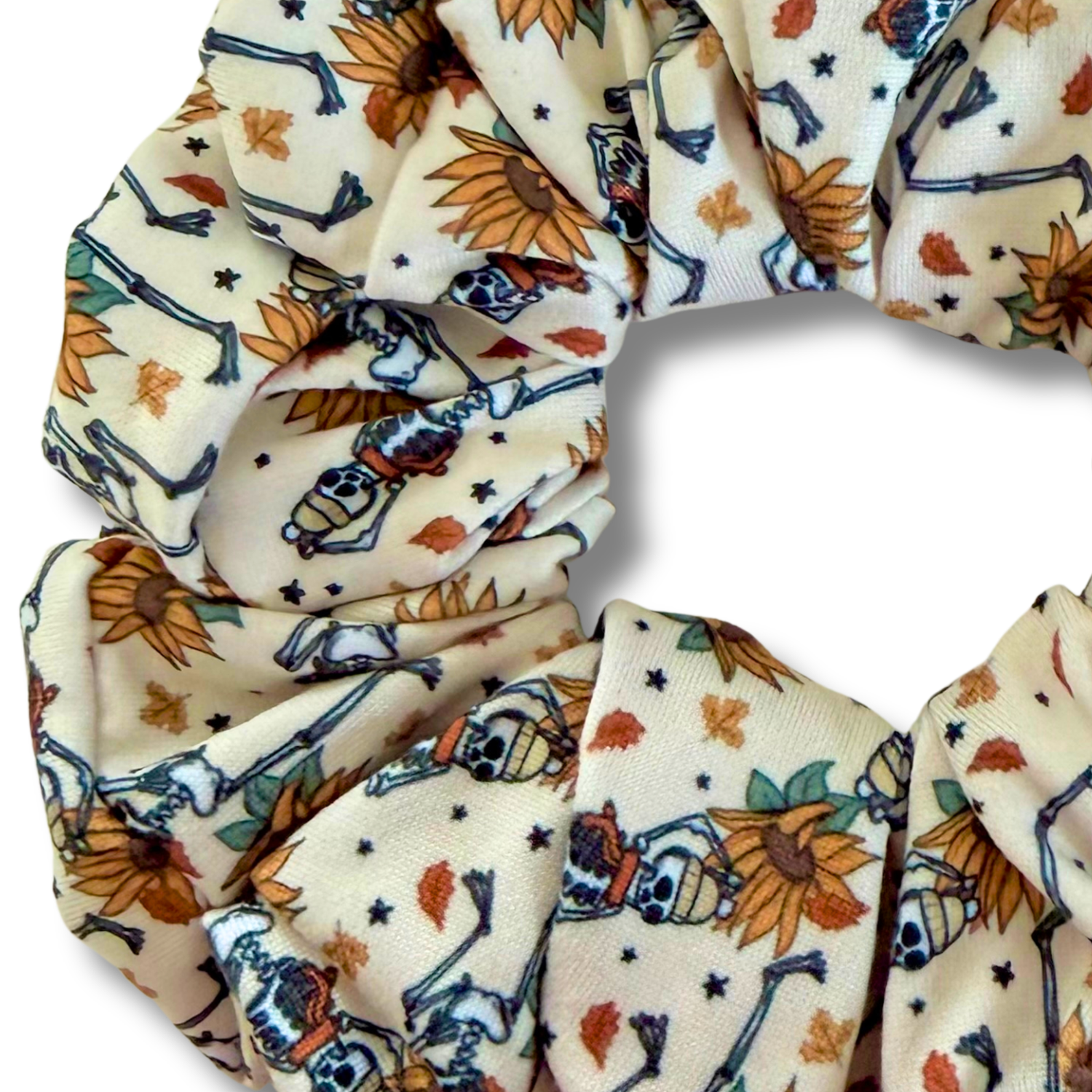 Dancing Fall Skeletons Scrunchie Sewing Sweethearts