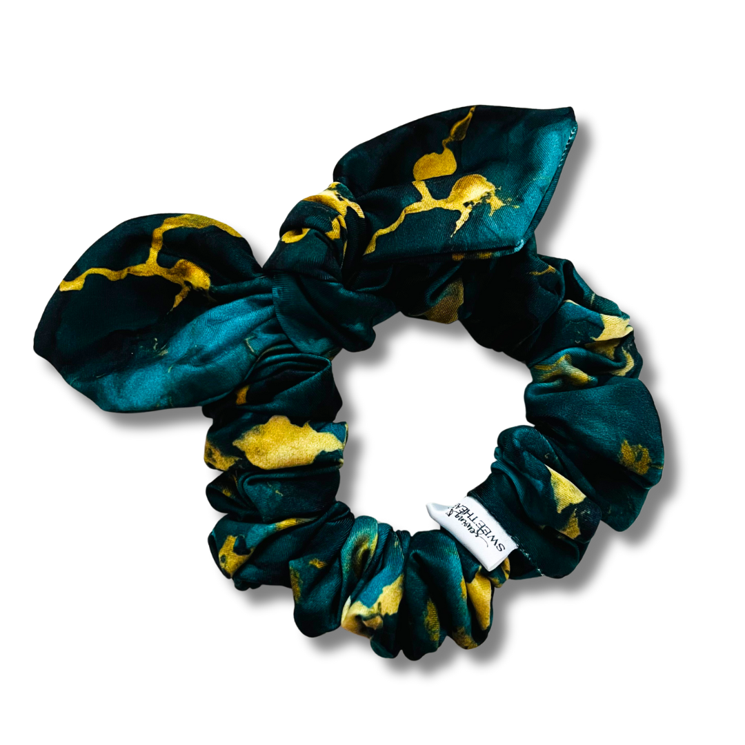 Emerald Geode Bow Scrunchie  Sewing Sweethearts   