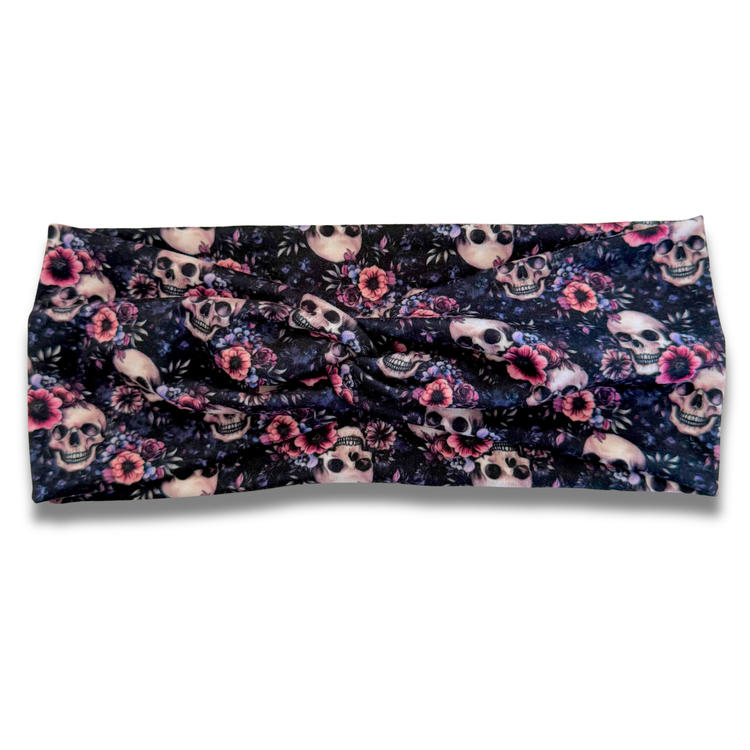 Floral Skulls Sweetheart Headband (or removable tie option) Sewing Sweethearts Sweetheart
