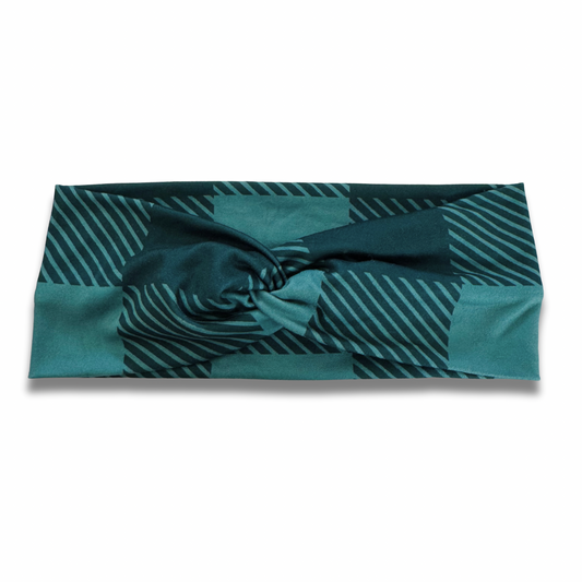 Forest Plaid Sweetheart Headband (or removable tie option) Sewing Sweethearts Sweetheart