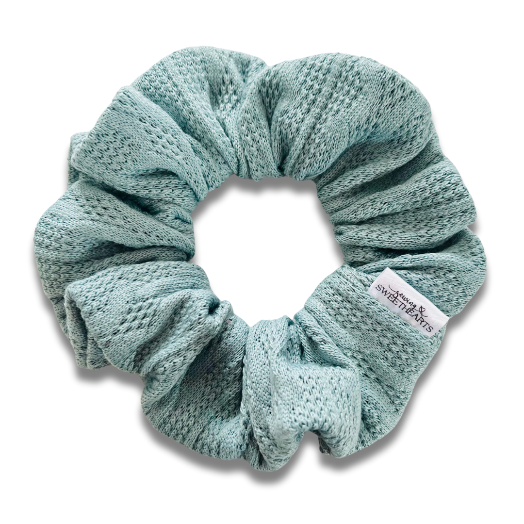 Sage Cable Knit Scrunchie  Sewing Sweethearts   