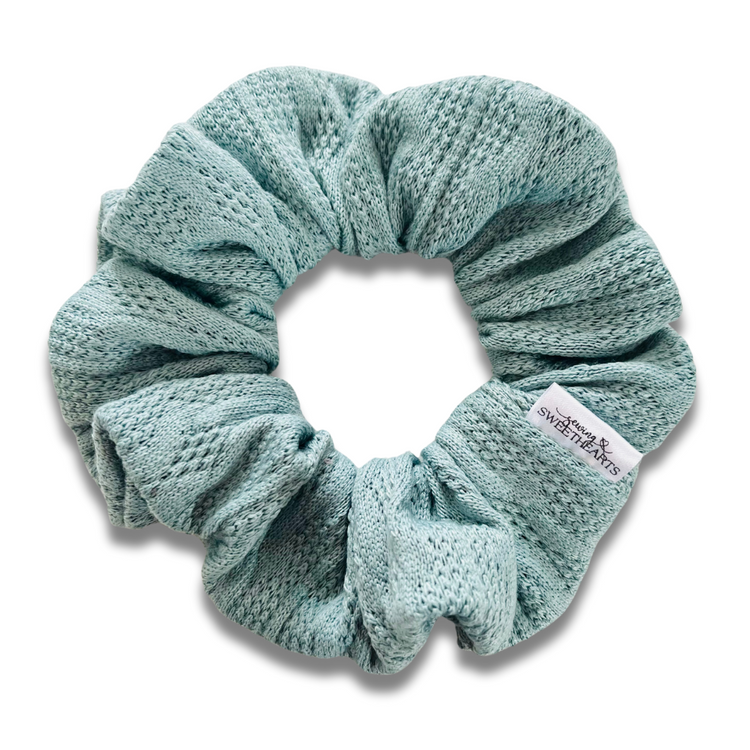 Sage Cable Knit Scrunchie  Sewing Sweethearts   