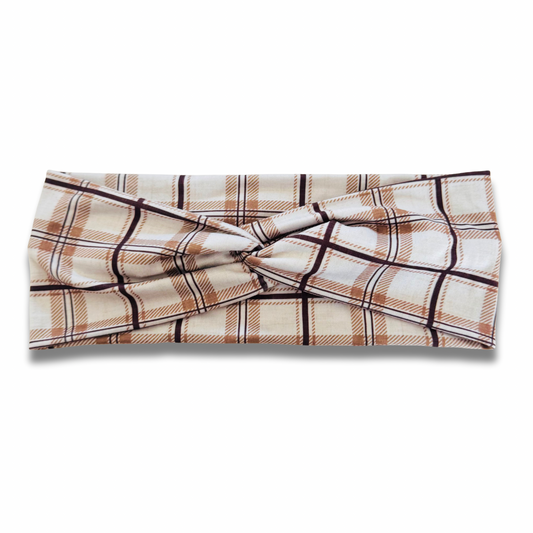 Smores Plaid Sweetheart Headband (or removable tie option) Sewing Sweethearts Sweetheart