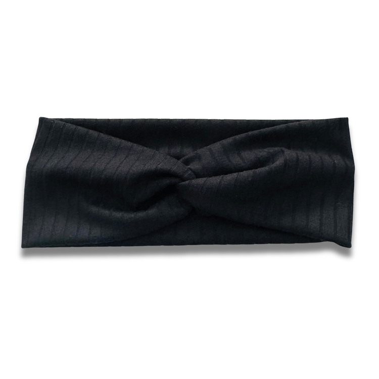Black Ribbed Sweetheart Headband Sewing Sweethearts