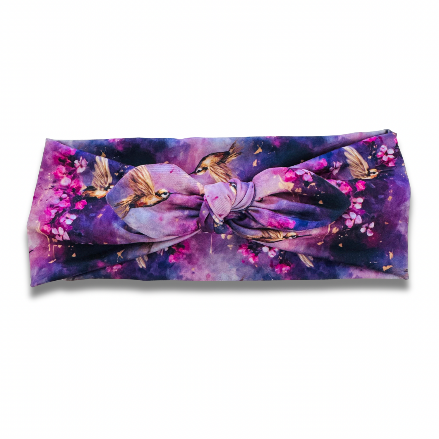 Violet Hummingbird Sweetheart Headband (or removable tie option) Sewing Sweethearts Sweetheart with Removable Tie